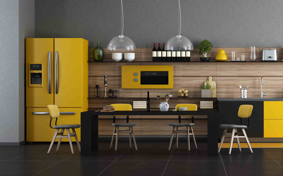 black-yellow-modern-kitchen-min